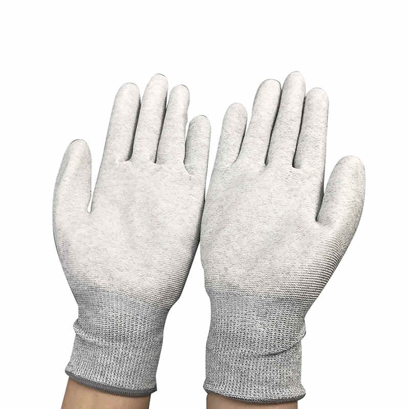 Karbonfiber Nylon ESD Palm PU -belagte hanske