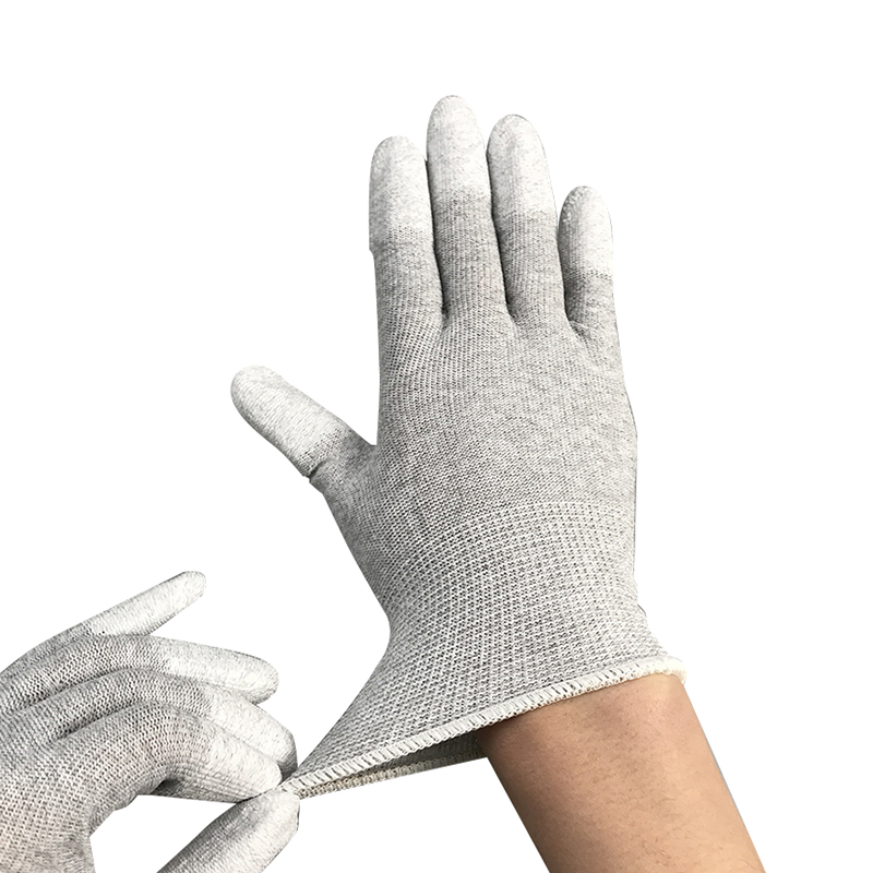 Karbonfiber nylon esd finger pu belagt hanske